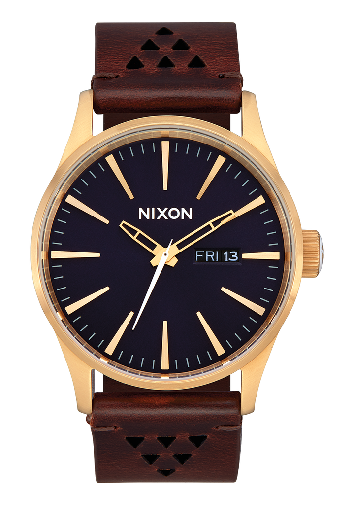 Sentry Leather Watch | Gold / Indigo / Brown | Men's Leather