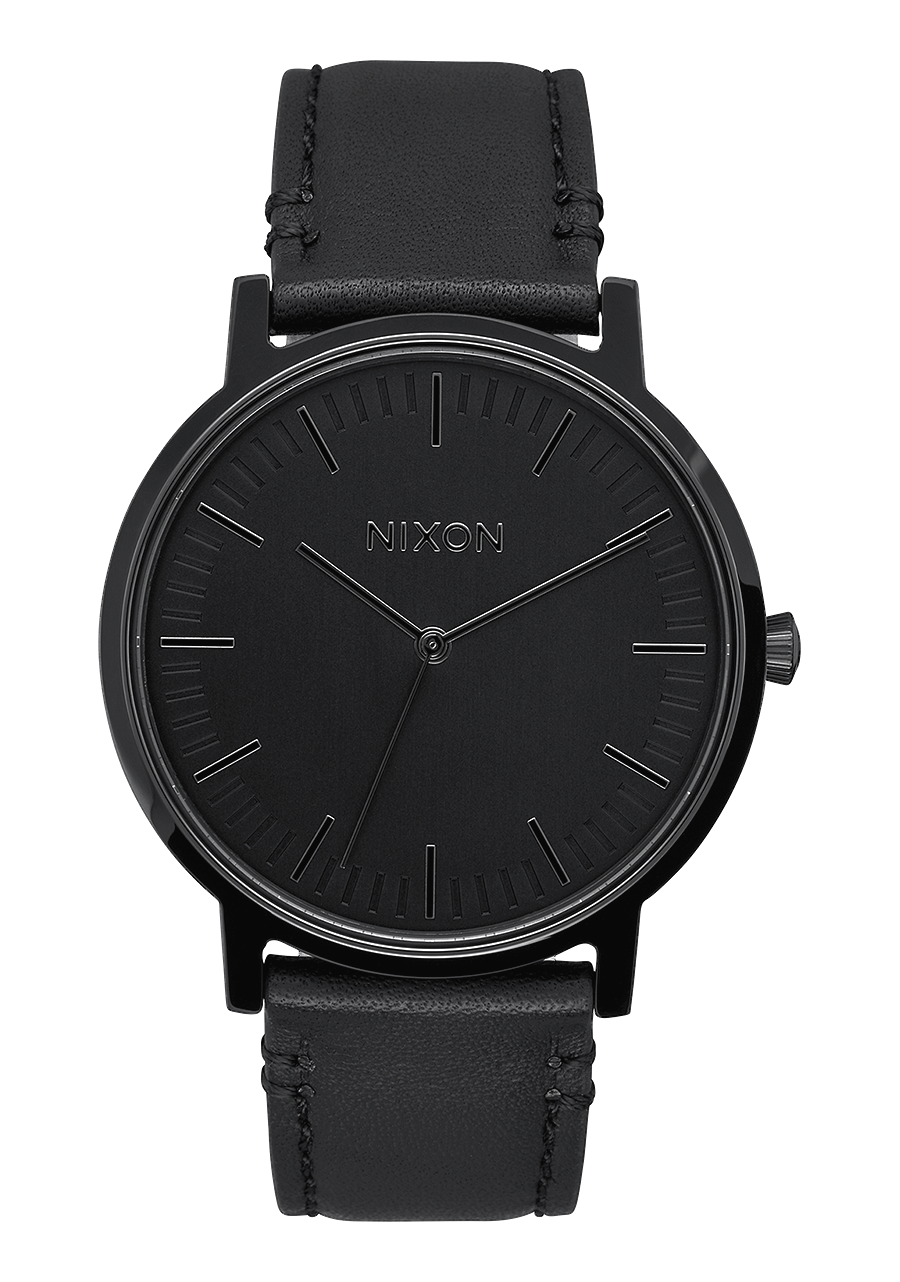 All black fashion leather watch