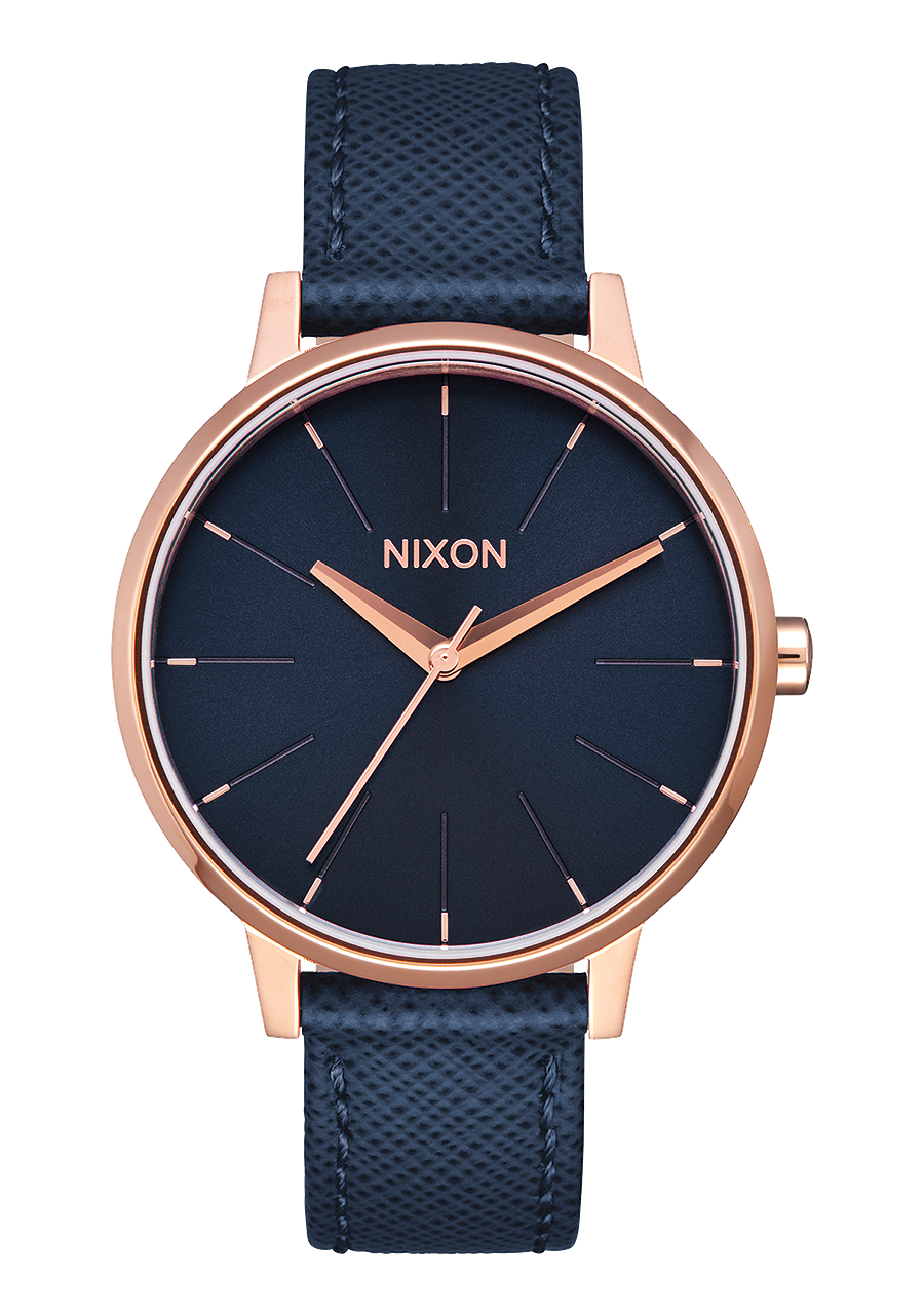 Kensington Leather Watch | Navy / Rose Gold | Women's Leather