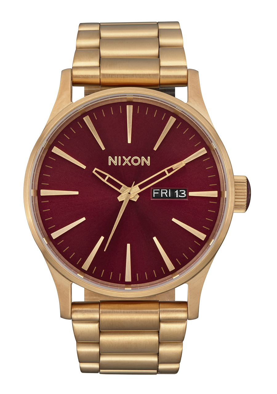 Store Nixon The Sentry Leather Gunmetal Deep Burgundy NWT