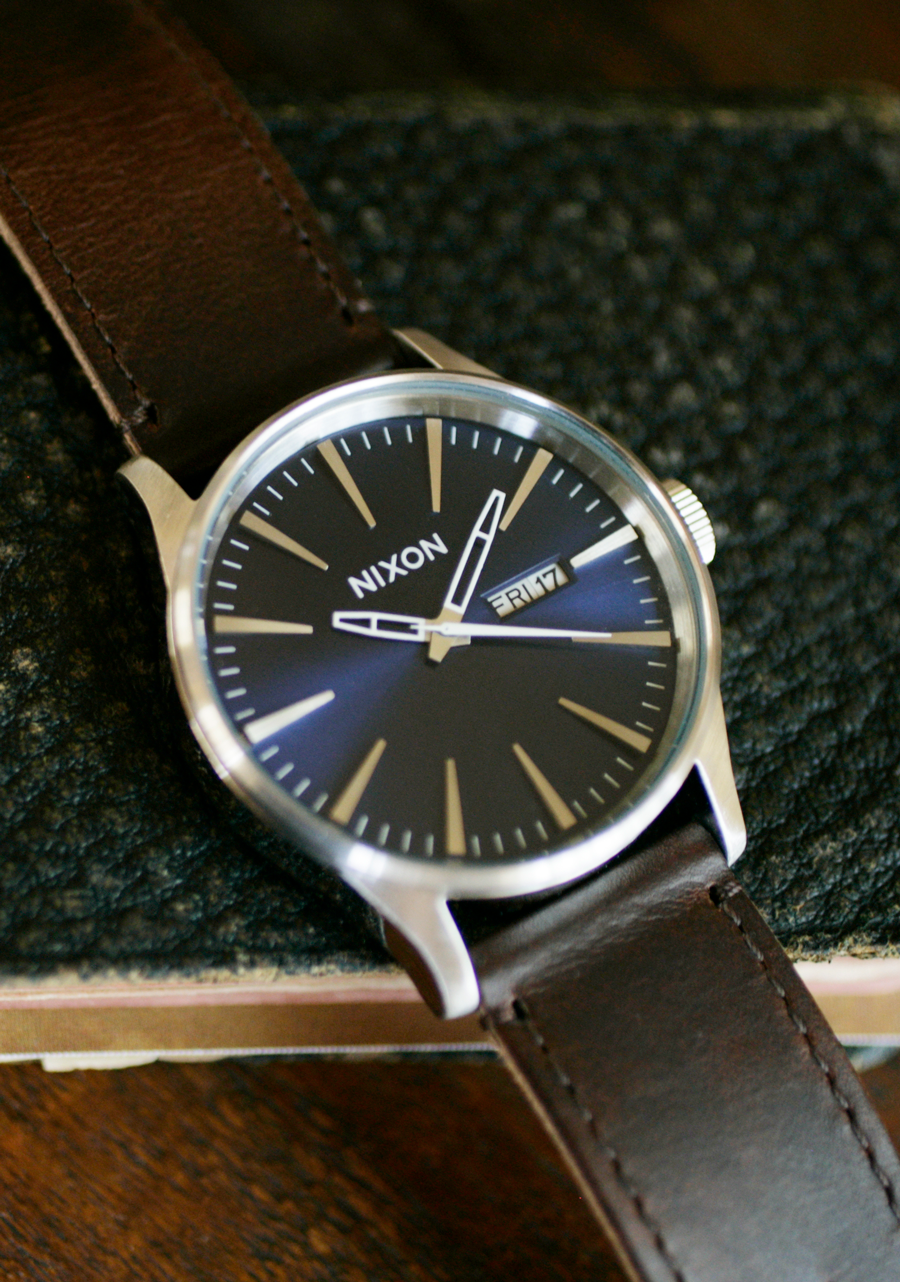 Sentry Leather Watch | Blue / Brown | Men's Leather – Nixon US