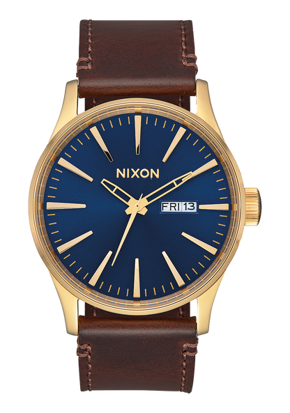 Sentry Leather - Polished Gold / Navy Sunray View 1