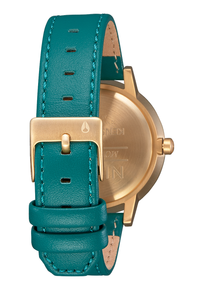 Kensington Leather - Gold / White / Teal View 3