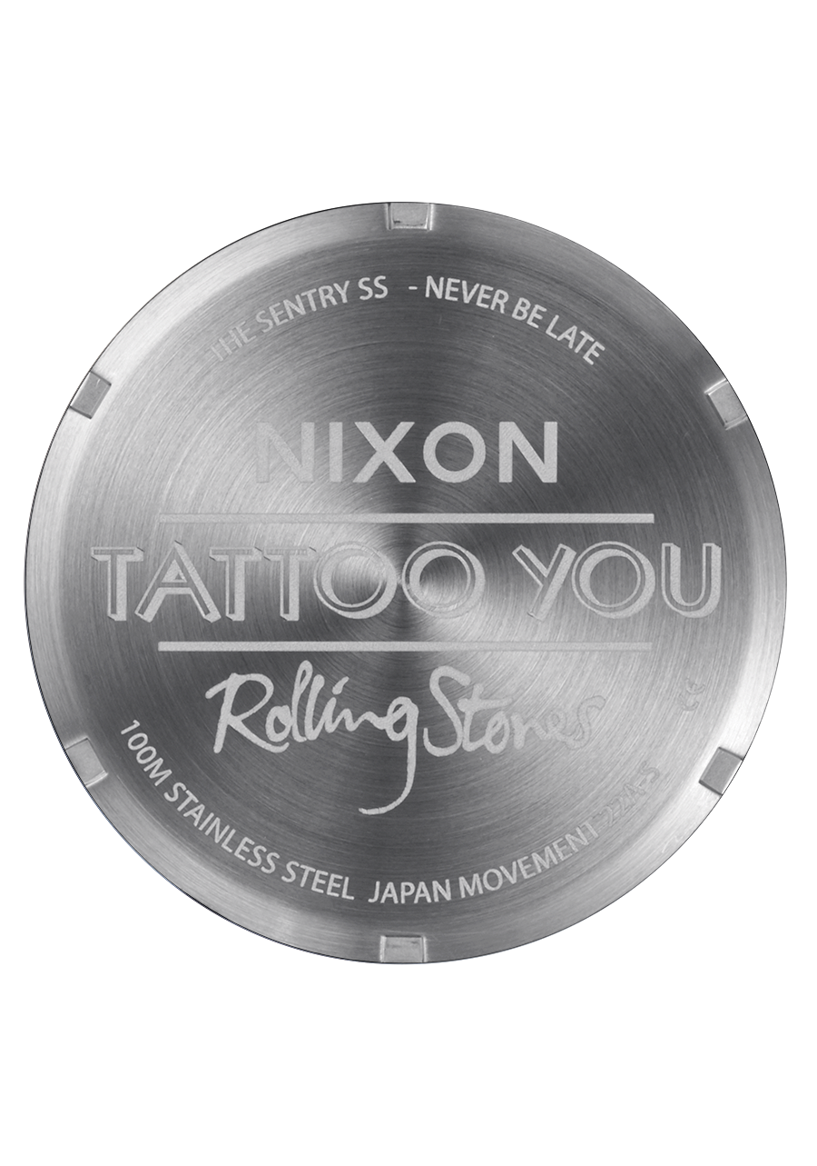 Nixon x Rolling Stones Sentry Stainless Steel Watch - Silver/Black