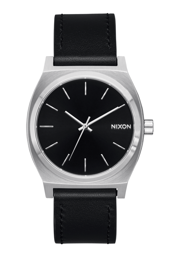 Time Teller Leather Watch | Silver / Black | Unisex – Nixon US