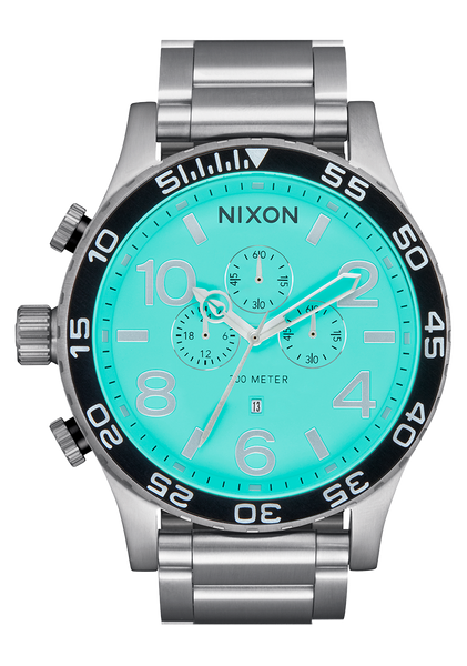 51-30 Chrono Watch | Silver / Turquoise | Men's Stainless Steel 