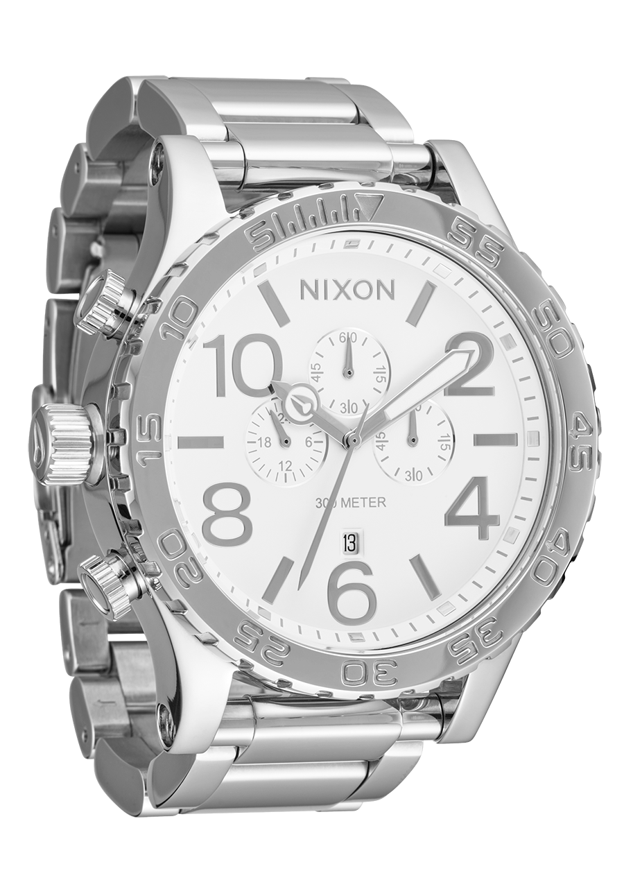 51-30 Chrono Watch | High Polish / White | Men's Stainless Steel