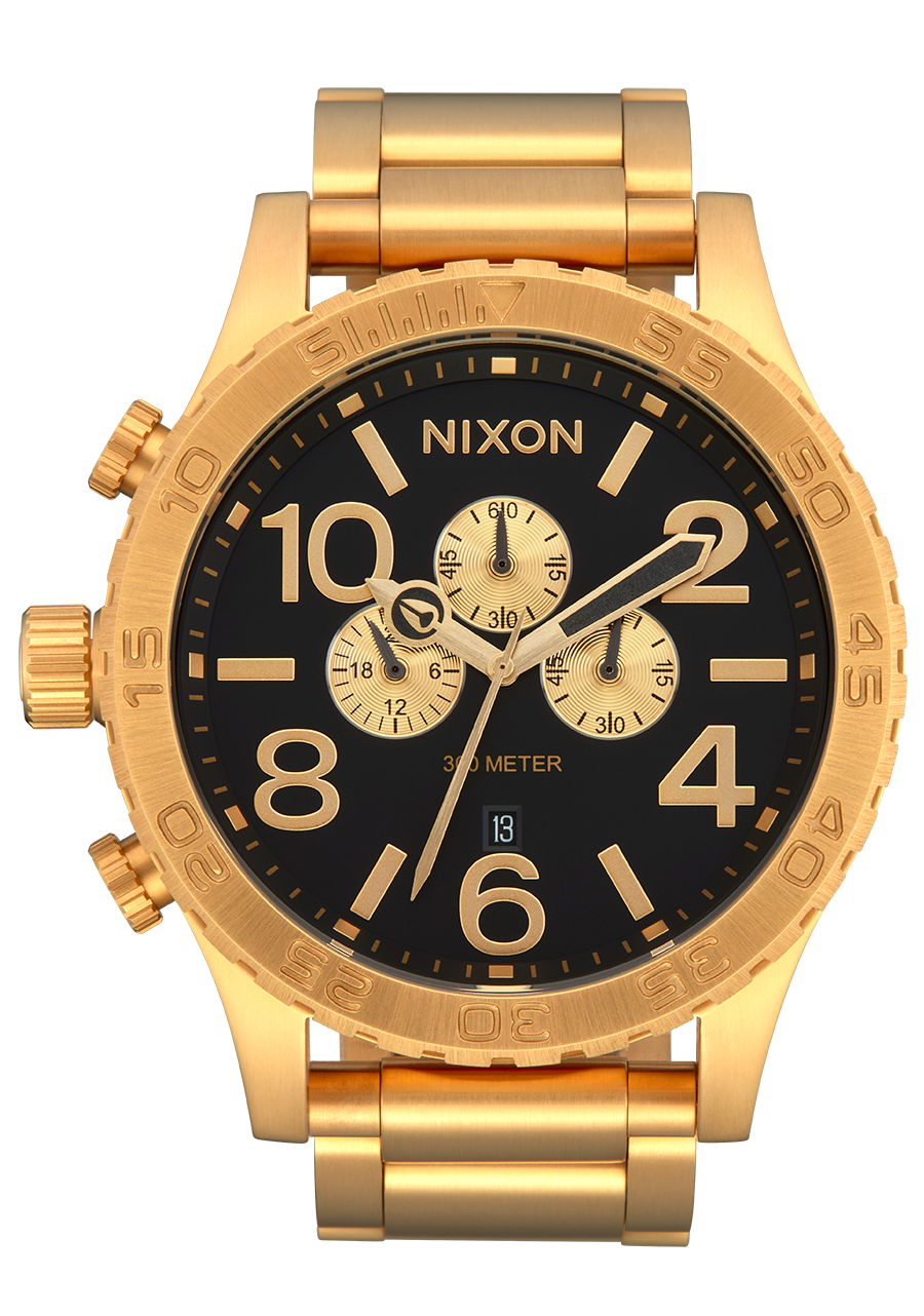 NIXON51-30 CHRONO MATTE BLACK GOLD