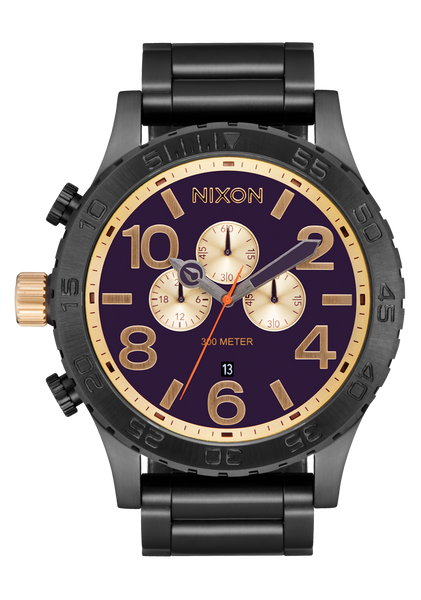 51-30 Chrono Watch | Gunmetal / Blackberry / Gold | Oversized Chronograph –  Nixon US