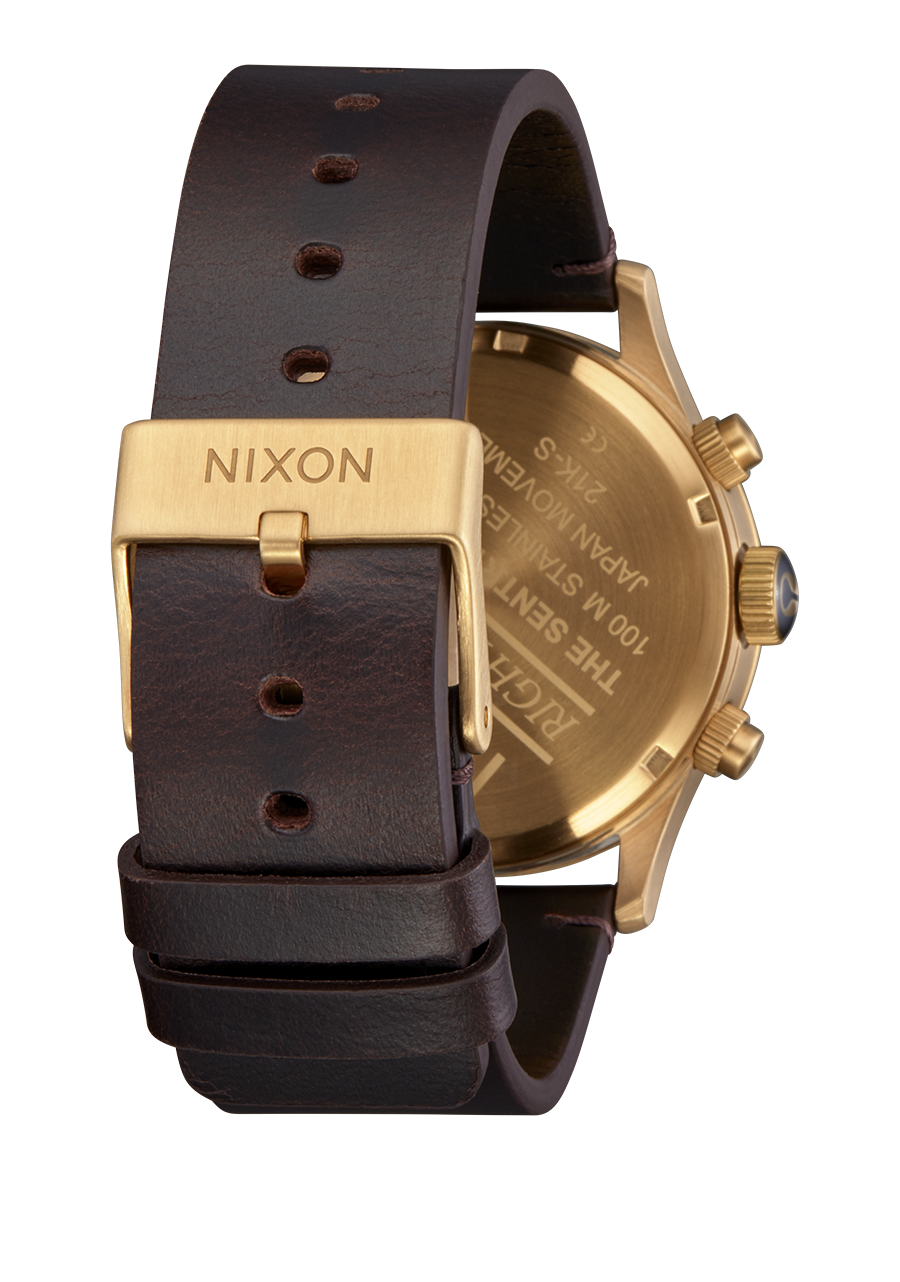 Sentry Chrono Watch | Gold / Indigo / Brown | Men's Leather – Nixon US