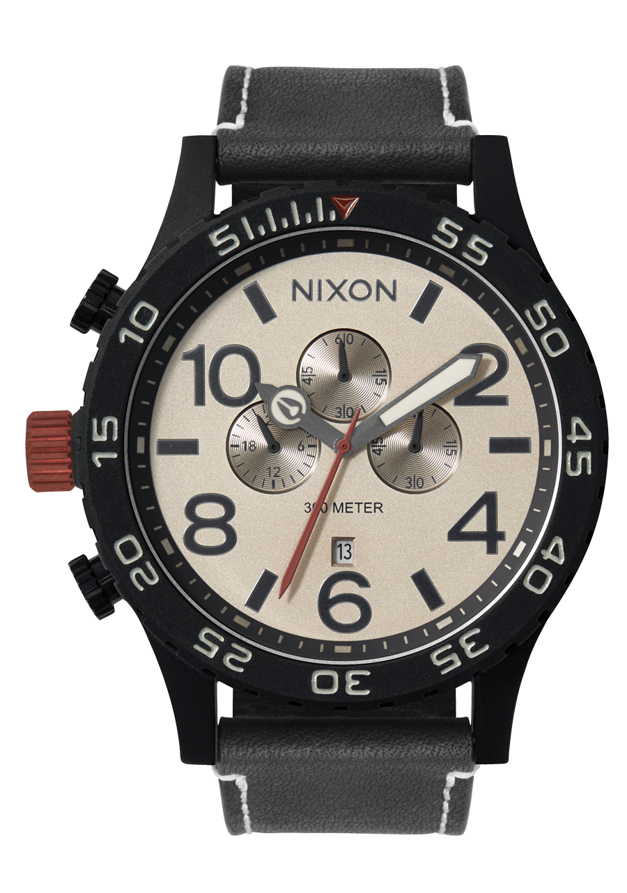51-30 Chrono Leather Watch | Black / Pumice / Charcoal | Men's Chronograph  Watch – Nixon US