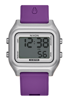 Ripper Digital Watch Silver Purple Recycled Ocean Plastic Nixon US