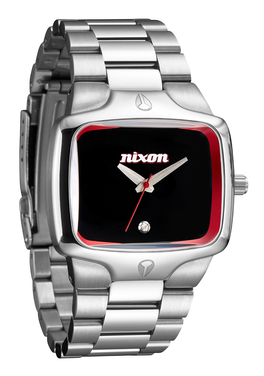 25th Anniversary Player Watch Silver Red Classic Analog Nixon US