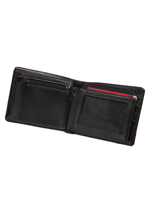 Pass Leather Coin Wallet - Black