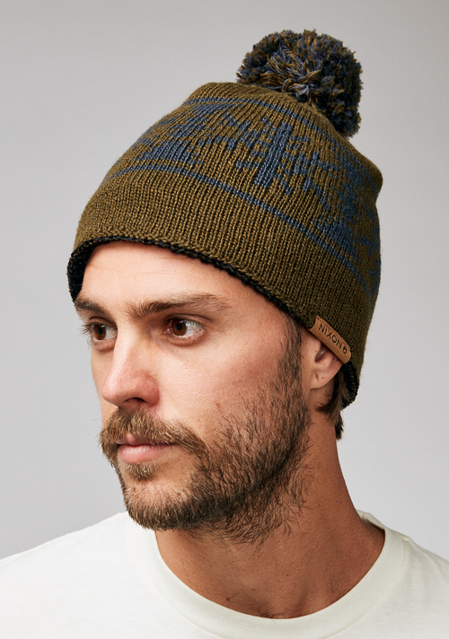 Meister Wool Pom Beanie - Olive / Multi