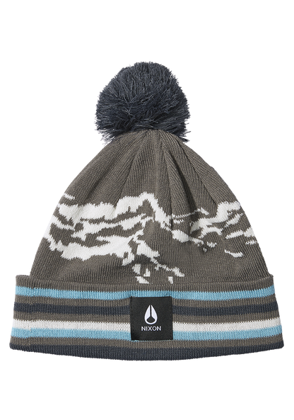 Ridge Pom Beanie - Gray / Multi View 1