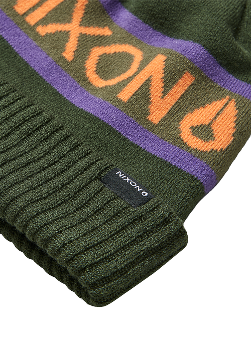 Teamster Beanie  II - Dark Olive / Orange