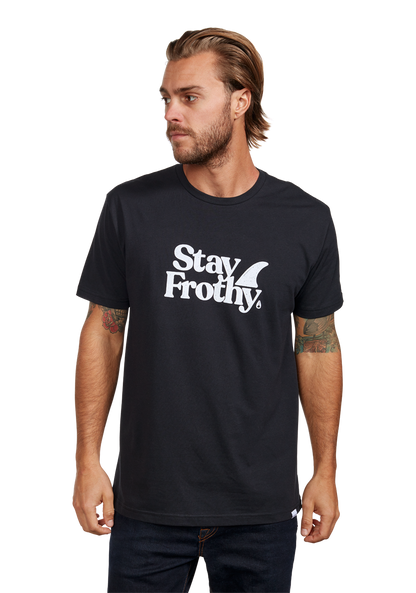 Stay Frothy Repreve® T-Shirt - Black / White View 3